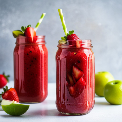 recette de smoothie maison aux Pommes et aux Fraises 90218