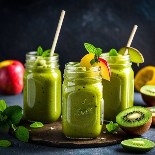 rezept für hausgemachten Smoothie mit Apfel und Kiwi 90195