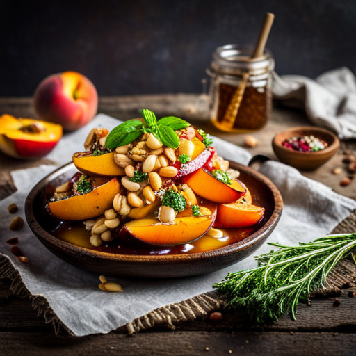 Delicious Peach and pine nuts dish 93239