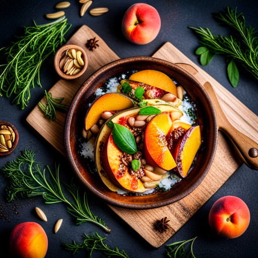 Delicious Peach and pine nuts dish 93238